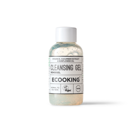 Ecooking Rensegel 50 ml - Til Normal og Fedtet Hud, Skummer til Fugtig Ren Dyd, Med Solsikkeolie, Agurkeekstrakt og E-Vitamin