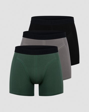 Boxer 3-pack Black/Grey/Moss