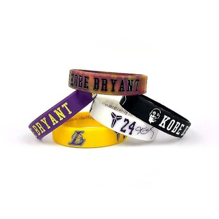 Silikonarmbånd Kobe Lakers Nr. 24 Armbåndskolleksjon Sportsarmbånd Nba Basketballstjerne Souvenir 5stk