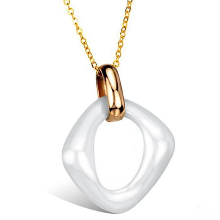 TUNGSTEN GULD OVAL VIT keramik halsband