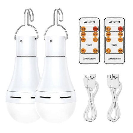 USB Laddningsbar Glödlampa - Reserv Nödljus med Batteri - Hängande LED för Hemmaströmstörningar - Vit