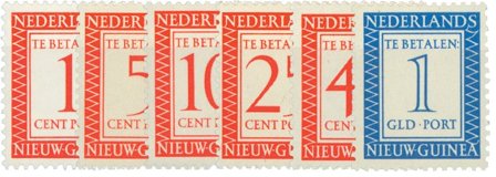 Hollandsk Ny Guinea 1957 - Portomærker NVPH P1-P6 - Postfrisk