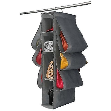 Hängande Handväskorganisatör för Garderob med 10 Fack - Dammtätt Hyllställ