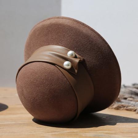 Fedora-hattu, huopahattu leveällä reunuksella, ämpärihattu Elegantti Retro naisten hattu 1 lämmin talvihattu Syksyn kalastushattu Tuulenpitävä Fedora 