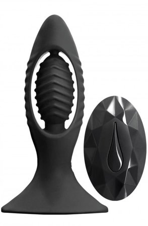 NS Novelties V2 Buttplug Black Analplugg med vibrator - Blushme.se