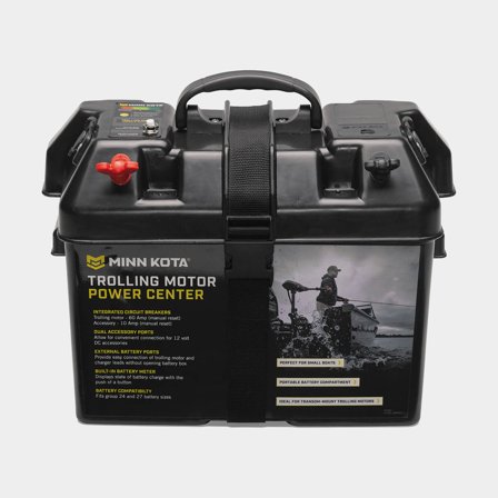 Caixa de bateria com tomada elétrica & fusível Minn Kota Battery Power Center, 350 x 190 x 235 mm