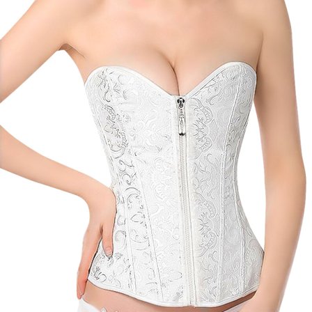 Kvinnors Bustier Korsett Sexig Satin Brokad Överbyst Midjekorsett