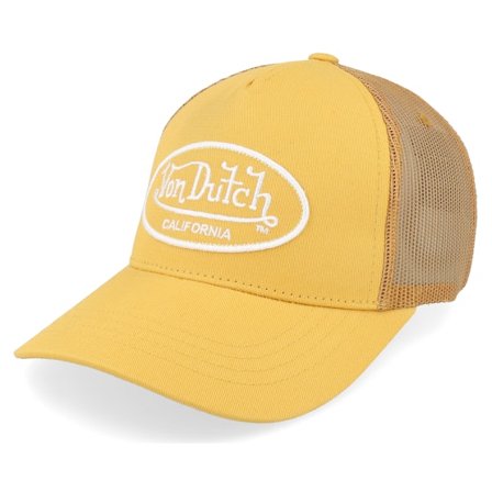 Von Dutch - Yellow trucker Czapka Z Daszkiem - Oval Patch Orange/Yellow A-Frame Trucker @ Hatstore