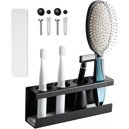 Elektrisk Tandbørsteholder, 4 Huller Elektrisk Tandbørste Stativ, Elektrisk Tandbørste Opbevaring til Skrabere og Elektrisk Tandbørste