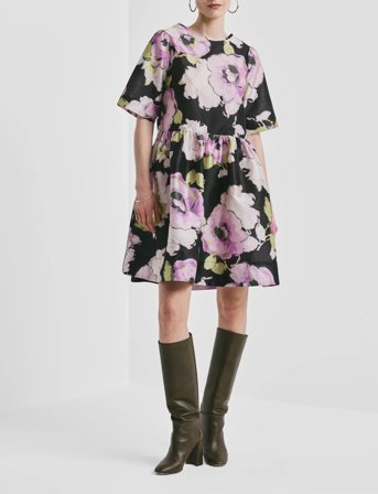 by Ti Mo Taffeta Shift Dress - Multi/patterned - XL