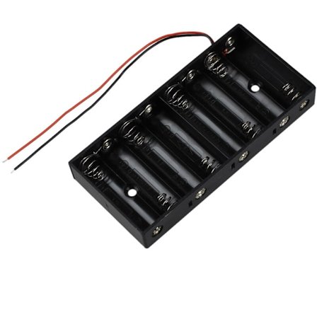 Plastförvaringslåda för 12V 8 X 1,5V AA-batteri med kabel