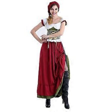 100% Nye Opgraderede Oktoberfest Kostumer Kvinder, Tyske Kostume Kjoler Bayerske Dirndl Kjoler Oktoberfest Sæt (XXL Rød)