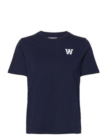 Mia Aa Puff T-Shirt Gots T-shirt Top Navy Double A By Wood Wood
