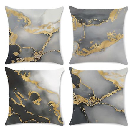 Mykt Putetrekk Vinter Varmt Putetrekk Enkelt Trykk Sofa Hjem Dekorativ Kunst Mote Dekorativt Putetrekk 45 x 45 cm Sett med 4