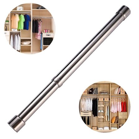 Udtrækkelig tøjstang i rustfrit stål til garderobeskab