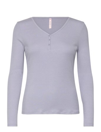Top Ls Rib Modal Henley Grey Hunkemöller