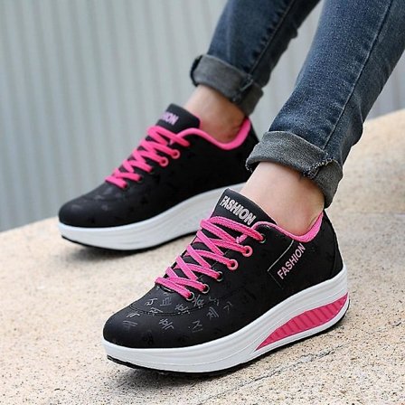 Nya kvinnor Platform Rocking Casual Fashionabla Chunky Designer Sneakers