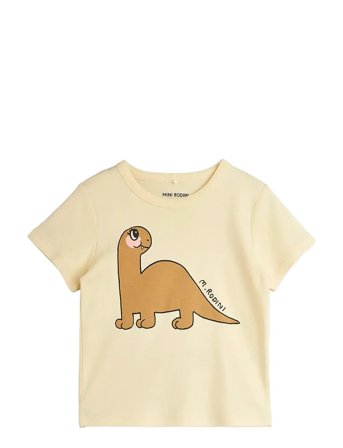 Mini Rodini Dino Sp Regular Ss Tee - Cream - 128/134