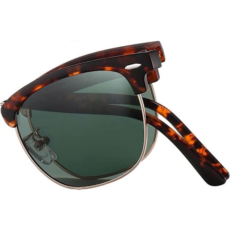 Polarisoidut, kokoontaitettavat Aviator Browline -aurinkolasit: Pienet, matkakokoiset, kannettavat, neliönmuotoiset, puolikehyksettömät, 