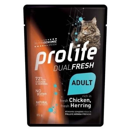 Prolife Dual Fresh Pollo E Aringa Freschi Cibo Umido Per Gatti