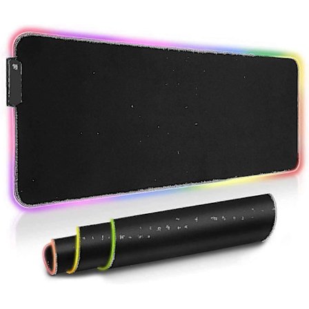 Musematte RGB gaming, LED myk ekstra stor utvidelse, sklisikker gummibase