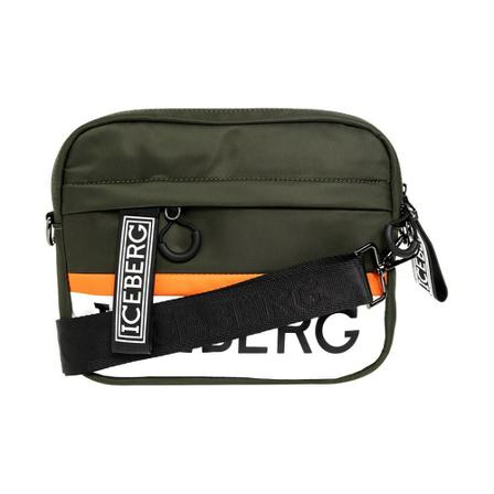 Iceberg, Shoulder bag with logo Groen, Heren, Maat:ONE Size,grafisch patroon