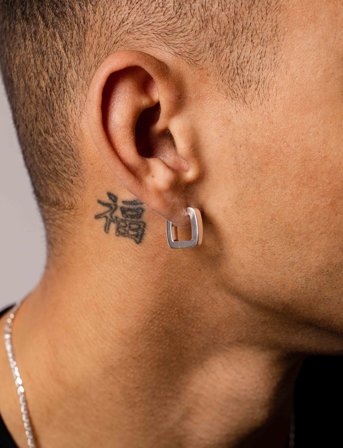 IX Studios Ix Bold Square Hoops Silver - Silver - ONE SIZE