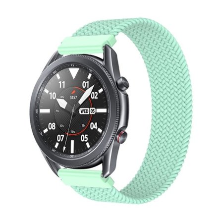 Klockarmband i nylon med elastisk fläta för Samsung Galaxy Watch 4 - Böngrön Storlek: S