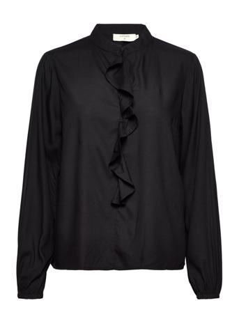 Crtiah Flounce Blouse Black Cream