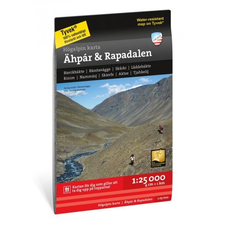 Calazo förlag Högalpin karta Ähpar & Rapadalen 1:25.000 literature Black OneSize