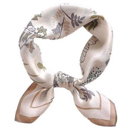 1 silkeskjerf, mellomstort firkantet satengskjerf, brunt damer