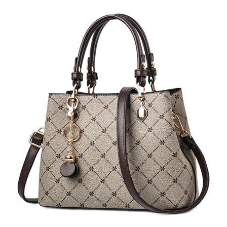 Handväska Dam Elegant Lönnlöv Handtag Väska Utsökt Hänge Axelväska PU Läder Dam Crossbody Väska för Resa Shopper Arbete Brons Handtag