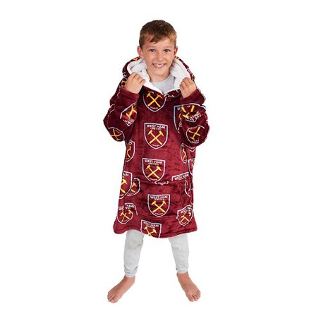 West Ham United Crest Wearable Hooded Fleece - Børn