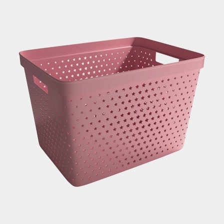 Opbevaringskurv i plast Nordiska Plast Store It Star Basket, gammelrosa, 358 x 271 x 240 mm, 19 liter - Jachtowa