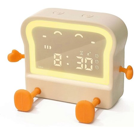 USB Ladattava Lasten Herätyskello, Yövalo, Torkku, Säädettävä Kirkkaus, Pieni Yöpöydän Kello Lasten Teinihuoneen Sisustukseen