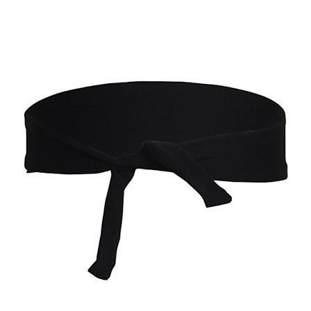 Hodebånd med knyting, svettebestandig elastisk hodebånd, sportshodebånd for utendørsaktiviteter, svetteabsorberende, menn, kvinner, 1 stk, svart [D]