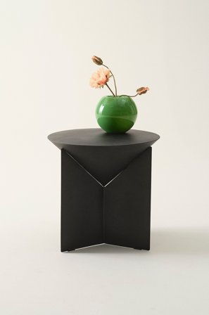 Jotex - Sidebord Diameter 50 Cm Svart marmor izmir/røykfarget mattsvart - BAZORA - Kjøp Sidebord & småbord hos Jotex