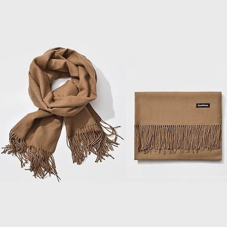 Ruskea/Beige viskoosihuivi - Kahvin tumma