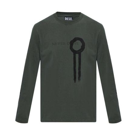 Diesel ‘T-Just’ long-sleeved T-shirt Grøn, Herre Langærmet, Størrelse: 2XL