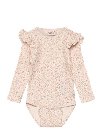 Body Ls Aop Rib Pink Minymo