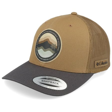 Columbia - Bruin trucker Cap - Circular Landscape Delta Brown/Shark Grey Trucker @ Hatstore