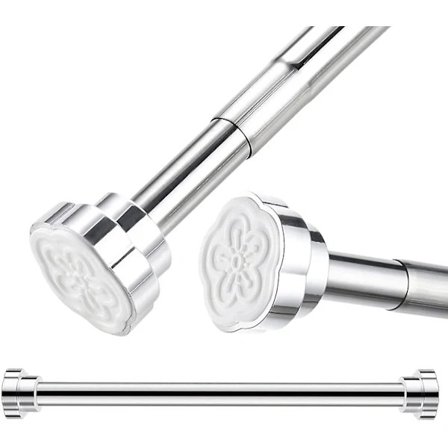 (pow yeah!)Uttrekkbar stang, 40-55 cm, Teleskopisk stang i rustfritt stål, Gardinstang, Dusjstang, Klesstang