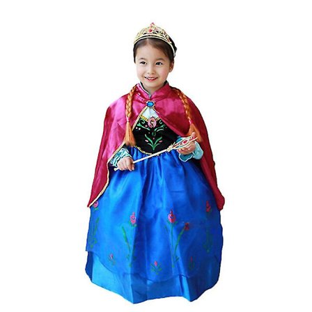 Barn Jenter Frozen Anna Princess Dress Cosplay Festkostyme Fancy Dress
