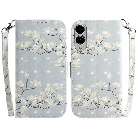 Samsung Galaxy S25 Edge -kotelon kuvioitu nahkalompakkopuhelinkotelo rannehihnalla