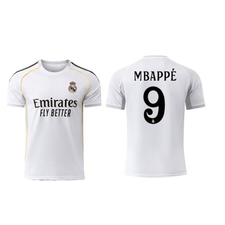 25-26 Real Madrid CF Hjemme NO.9 MBAPPE Uniform Fodbold T-shirt S-2XL