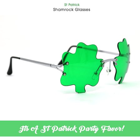 St. Patrick's Day Irländska klöver LÖV Gröna alvdräkt Glasögon 1-pack