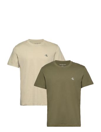 2 Pack Monologo T-Shirt T-shirts Short-sleeved Multi/mønstret Calvin Klein Jeans