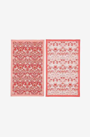 Spode - Kökshanddukar Morris & Co Strawberry Thief Set om 2 - Röd - Kökshanddukar - Från Homeroom