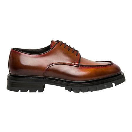 Santoni Leather Derby shoe Brun, Herre Business Sko, Størrelse: 42 EU