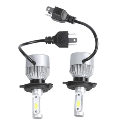 2 x S2 H4 72W 8000LM LED-frontlykter Bil Hi/Lo Beam Auto Pærer 6000K Hvit
